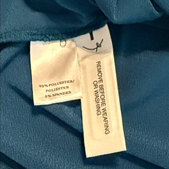 NWT Ann Taylor Teal Square Neck Long Sleeve Ruched-Sides Zipper Wrist Top Size S - Picture 10 of 11